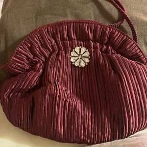 NWT Evening Bag Burgendy Rhinestone imbellishment